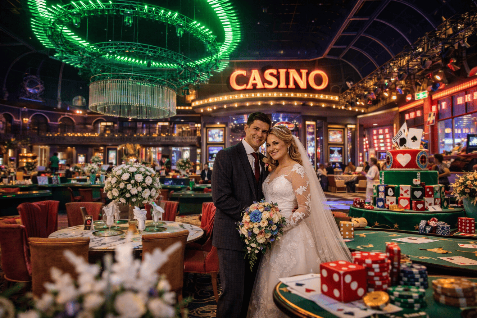 A luxurious casino-themed Newcastle wedding at The Secret Tower.